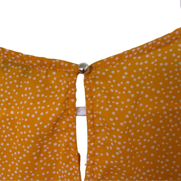Lily White Orange and White Dot Print Blouse – Size M - Picture 6 of 7